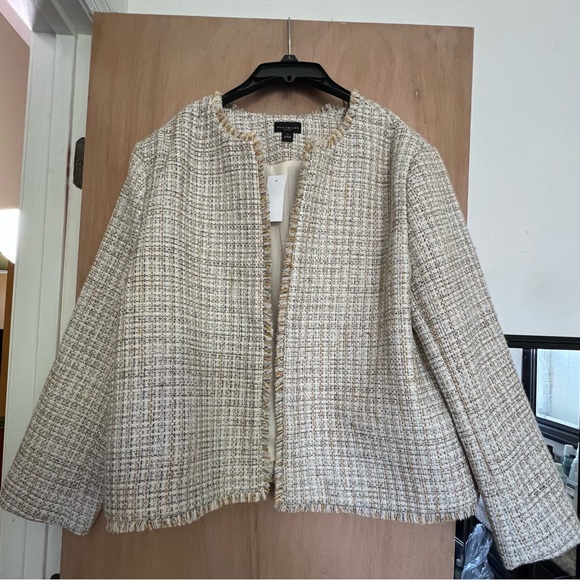 Ann Taylor Jackets & Blazers - Ann Taylor Women's Tweed Blazer - Cream and Tan